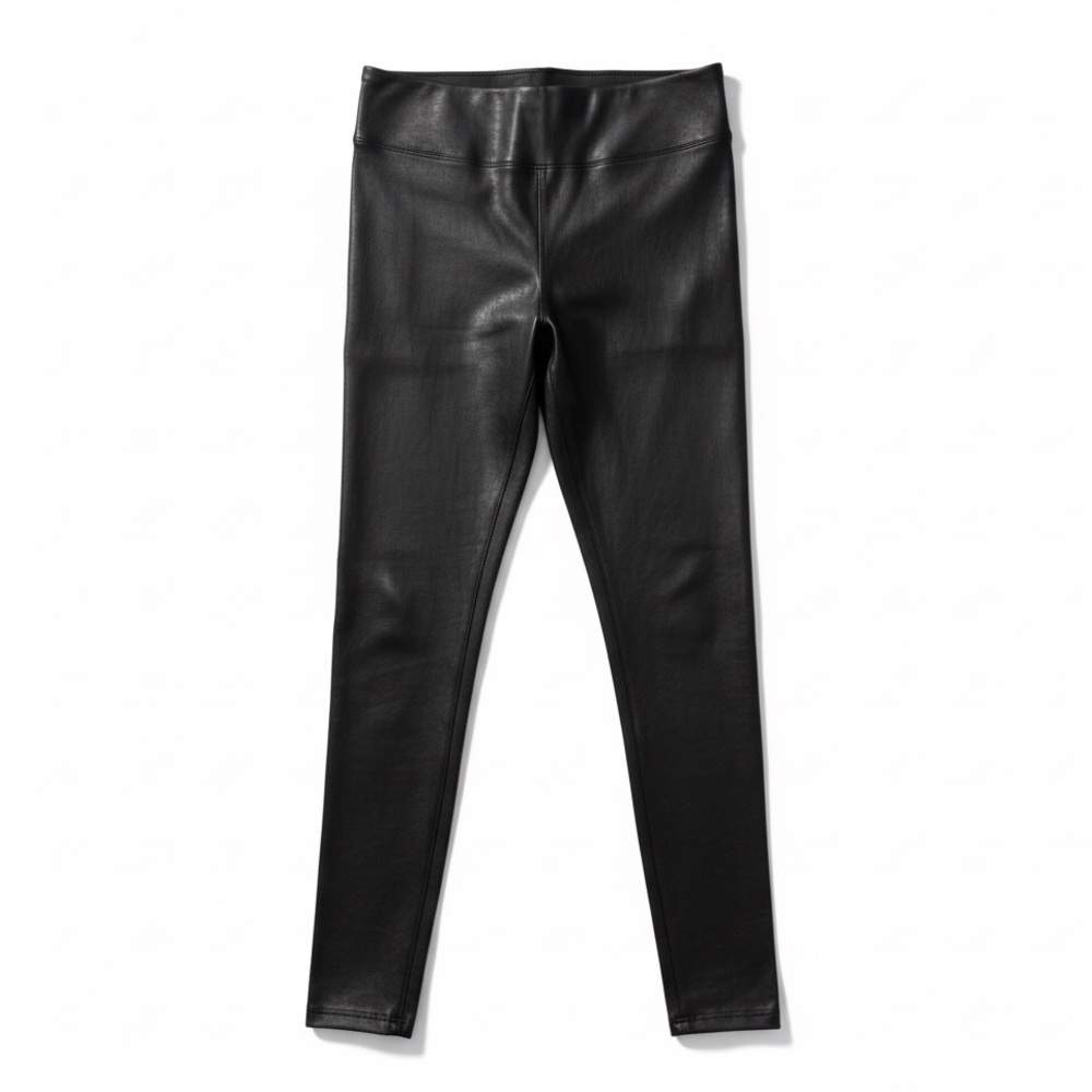 SPANX Faux Leather Leggings High Rise Black Shaping Skinny Pants Large